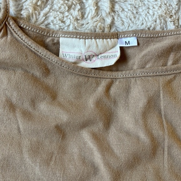 Cream Spaghetti Strap 100% Cotton Dress Slip With Lace Bottom Size M - Picture 3 of 7